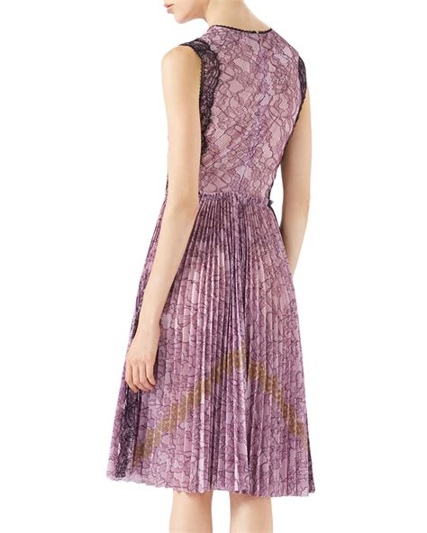 gucci purple floral dress|gucci pleated dress.